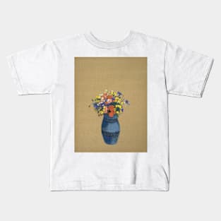 Vase of Flowers by Odilon Redon Kids T-Shirt